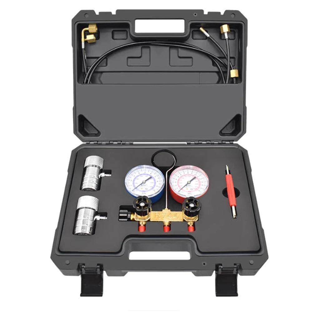 Refrigerant Charging Hoses with Diagnostic Manifold Gauge Set for Mercedes Benz Maybach R744 Fluorination Tool