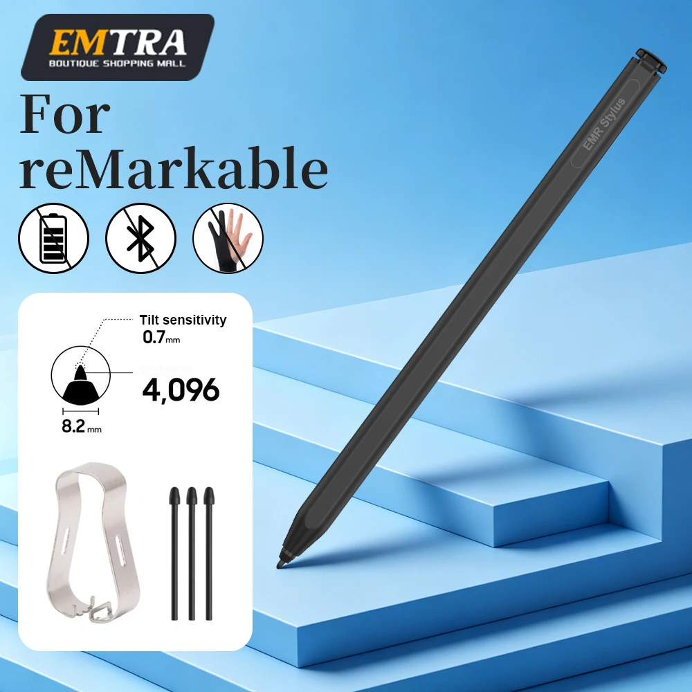 

Стилус для reMarkable 2 с чувствительностью к нажатию 4096, функцией стирания, защитой от случайных касаний ладонью, EMR-технологией, цифровая ручка для письма и рисования для reMarkable 2