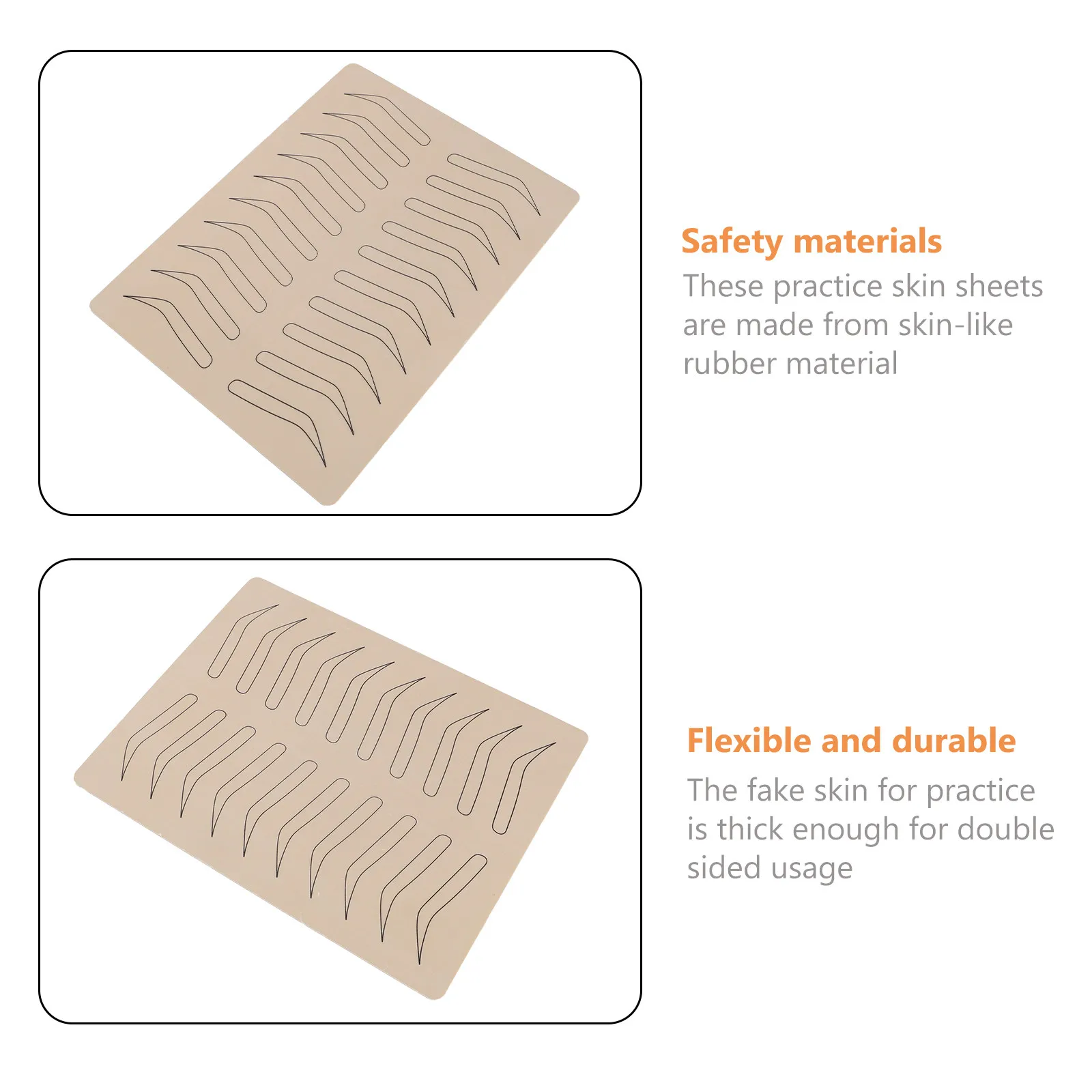 

6Pcs Rubber Practice Skin for Microblading Tattooing Easy Use Like Real Skin Improve Skills Safely Salon