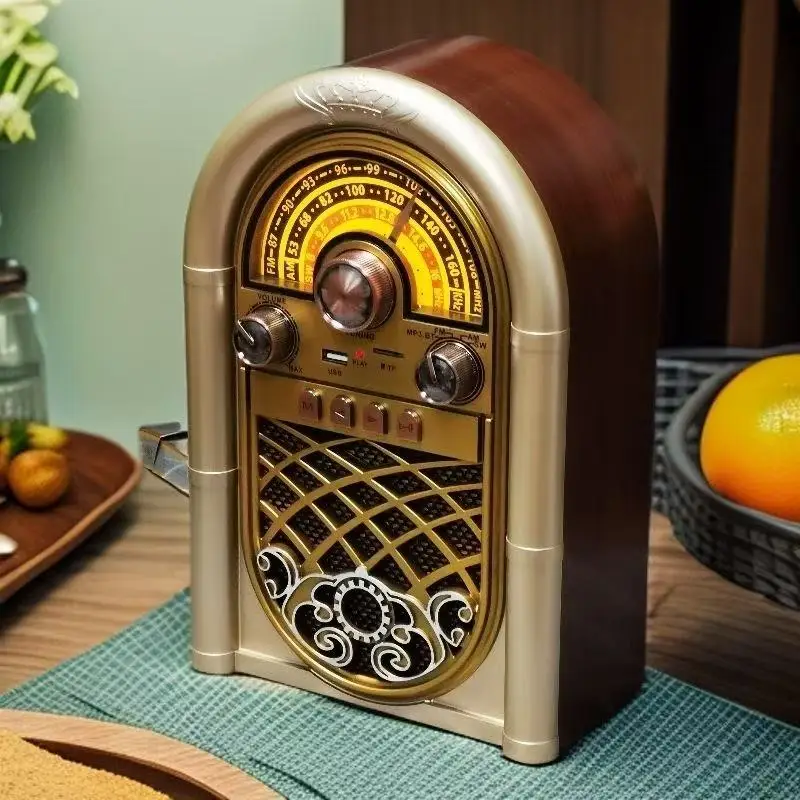 

R-1950BT Retro Portable Rechargeable FM/AM/SW Full Band Radio Built-in Speaker Mp3 Music Bluetooth Player With USB TF Card Slot