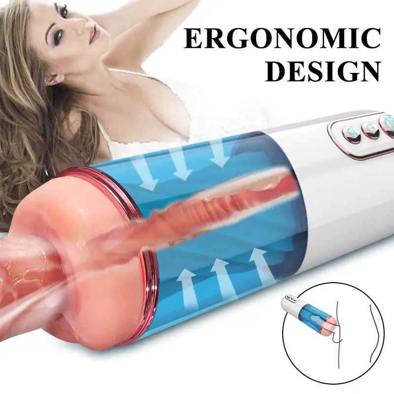 Automatic  Men's Masturbator Vibrator Sexs Toys New Sextoy Male Sex Toy Glans Training Masturbation Piston Suction Machine Mug