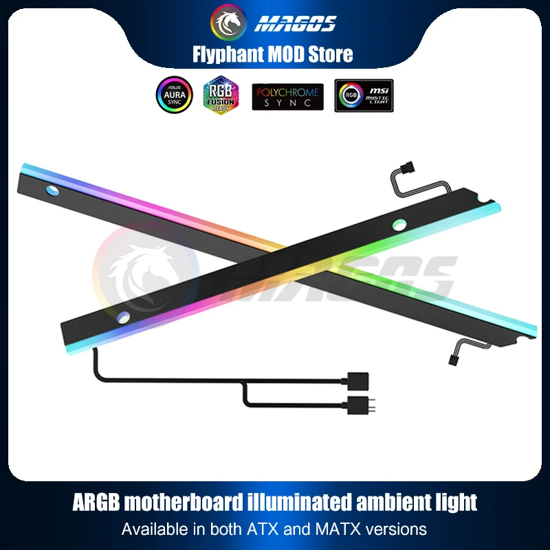 RGB Computer Motherboard Back Light, MB Lighting Decoration Backplate Panel, Super Compatibility For ATX/MATX Type, 5V AURA SYNC