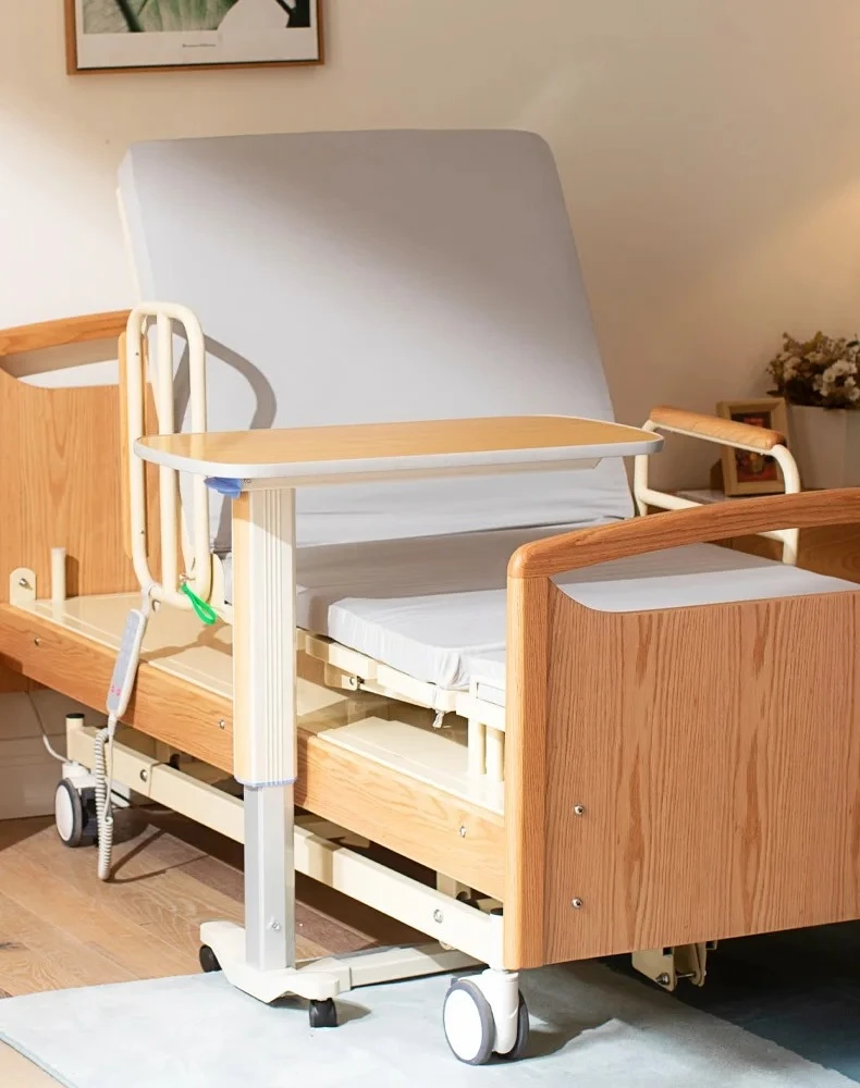 Quarto idoso com cama móvel mesa de jantar mesa de enfermagem cabeceira computador elevador móvel