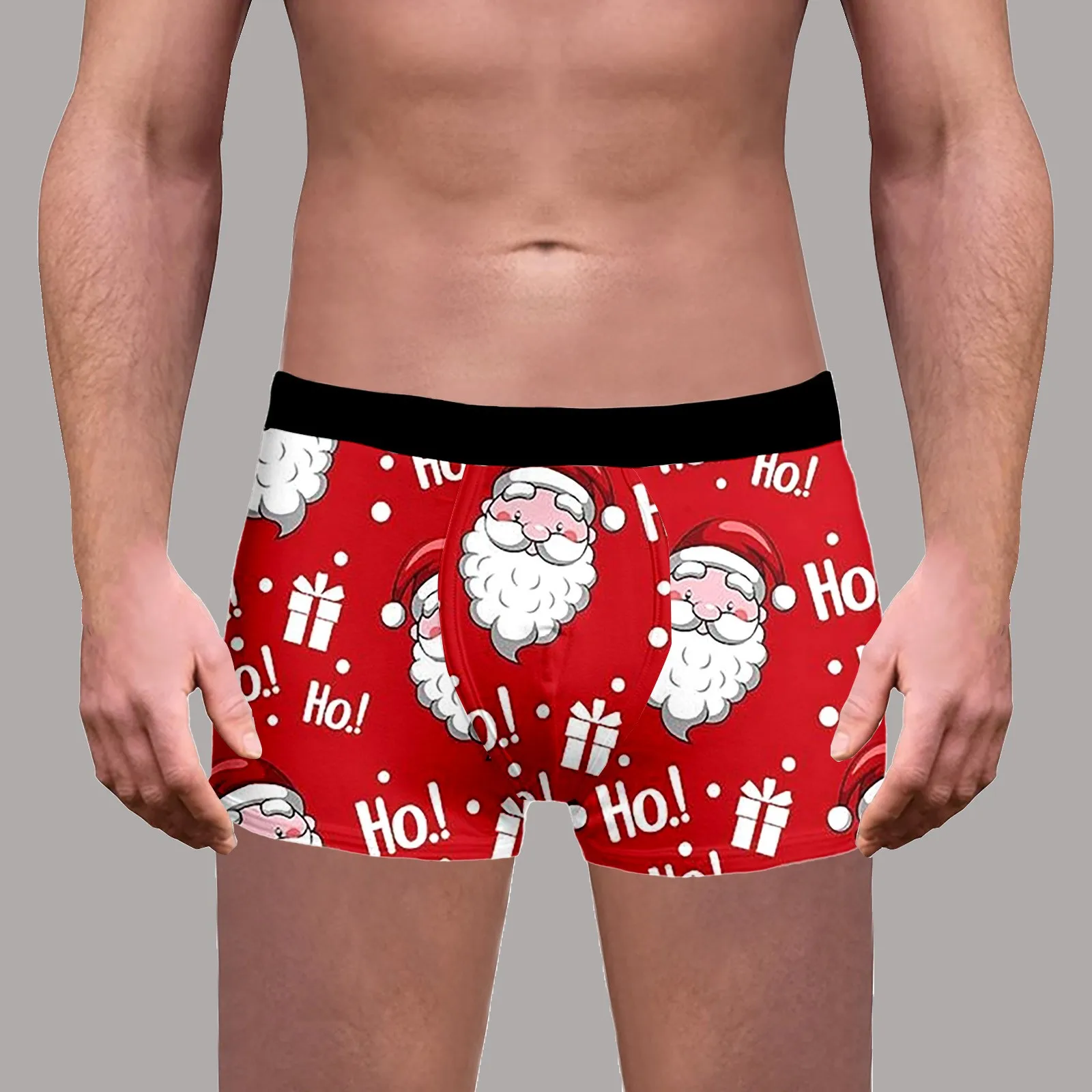 

Christmas Mens Boxers Funny Santa Claus Print Boxer Shorts Underwear New Years Underpants Xmas Panties Convex Lingerie