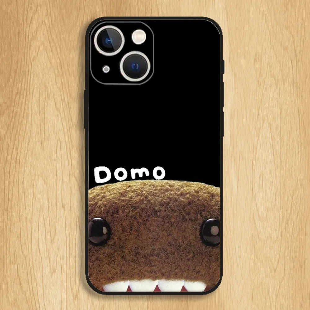 Cute Domo-kun Phone Case For iPhone15,14,13,12,11,Pro,Max,Plus,Mini,X,XS,XR,8,7,6,S,Plus,SE Soft Black Case