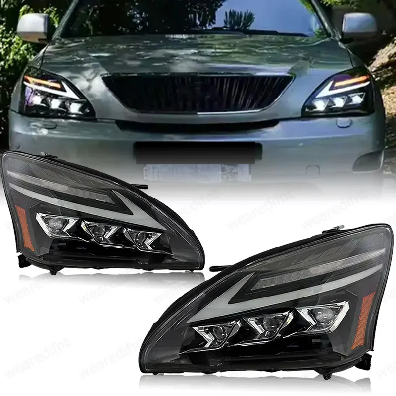 

Автомобильные светодиодные фары для Lexus RX 2003-2008 RX300 RX330 RX350 Модифицированные полностью светодиодные передние фары DRL в сборе, автоаксессуары