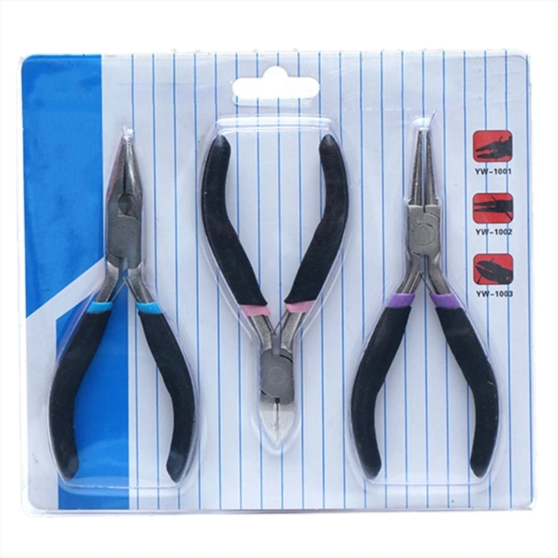 

3pcs Essential Jewelry Making Pliers Set Metal Wire Cutter Bracelet Necklace Beading Plier Reliable Jewelry Accessories C1FC