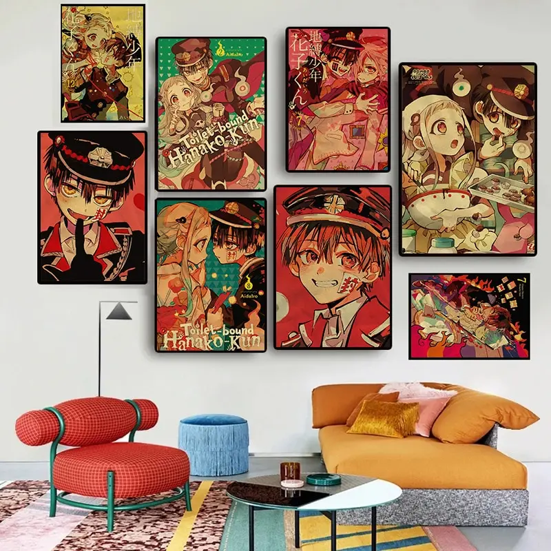 Jibaku Shounen Hanako Poster Japanese Vintage Anime Canvas Art Print for Boys Room Wall Decoration Home Interior Picture Cuadros
