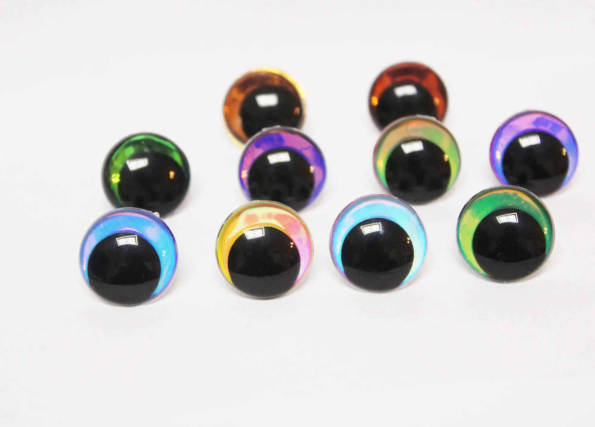 5 Paar Kreaturen-Puppenaugen, gemischte Farben, 12 mm bis 28 mm, rund, komisch glitzernde Spielzeugaugen mit Unterlegscheibe – HC10 – Detail 4