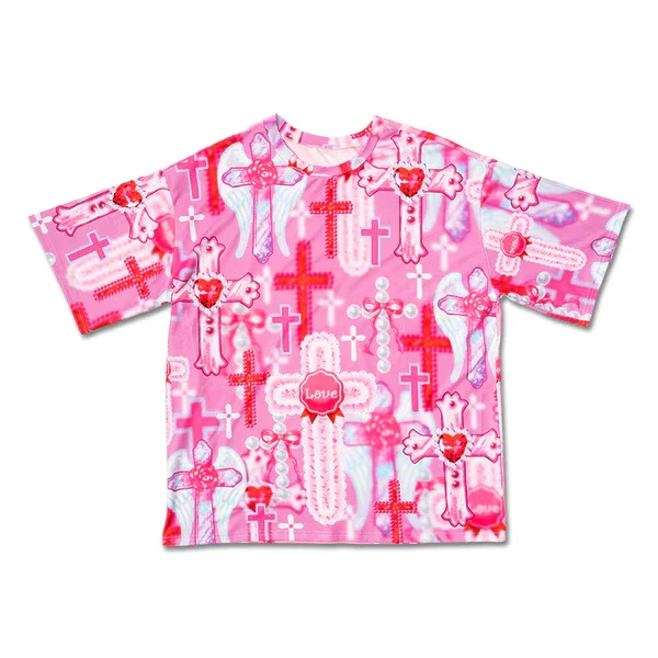 Adult and Children Millennium Cross Sweet Cool 3D Print Harajuku Style Y2K T-shirt, Favorite of Subculture Enthusiasts