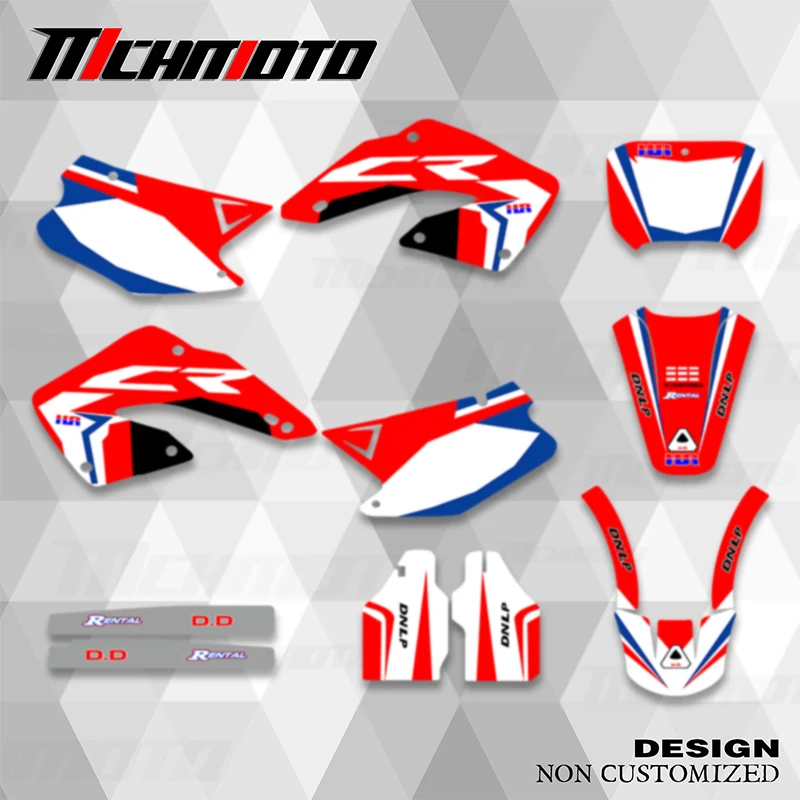 

MCHMFG Fairing Sticker for Honda 00-01 CR125-250 2000 2001 Motocross Graphics Decal Kit for Honda CR250 125 Number Name Custom