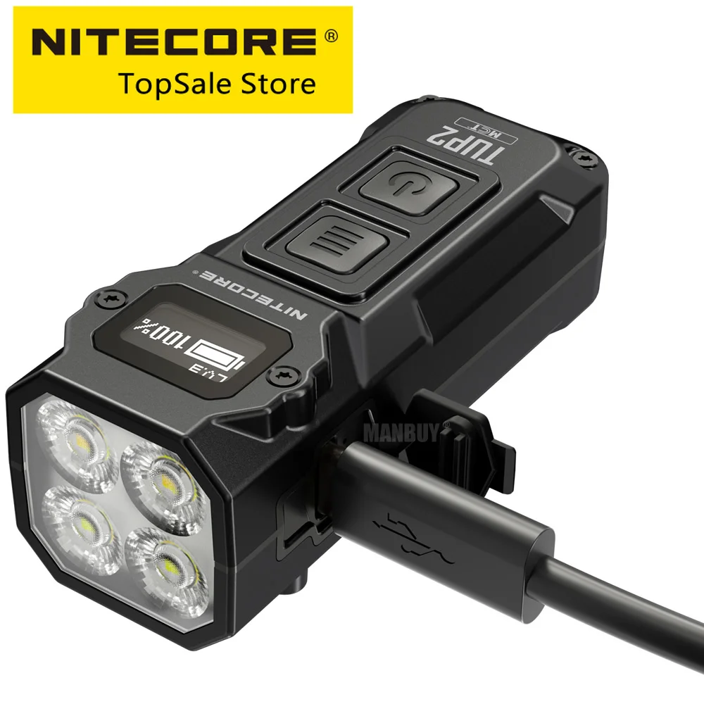 

2026 Nitecore TUP2 1200LMs UHE LED Интеллектуальный брелок с 3 цветовыми температурами EDC Перезаряжаемый фонарик Встроенный литий-ионный аккумулятор