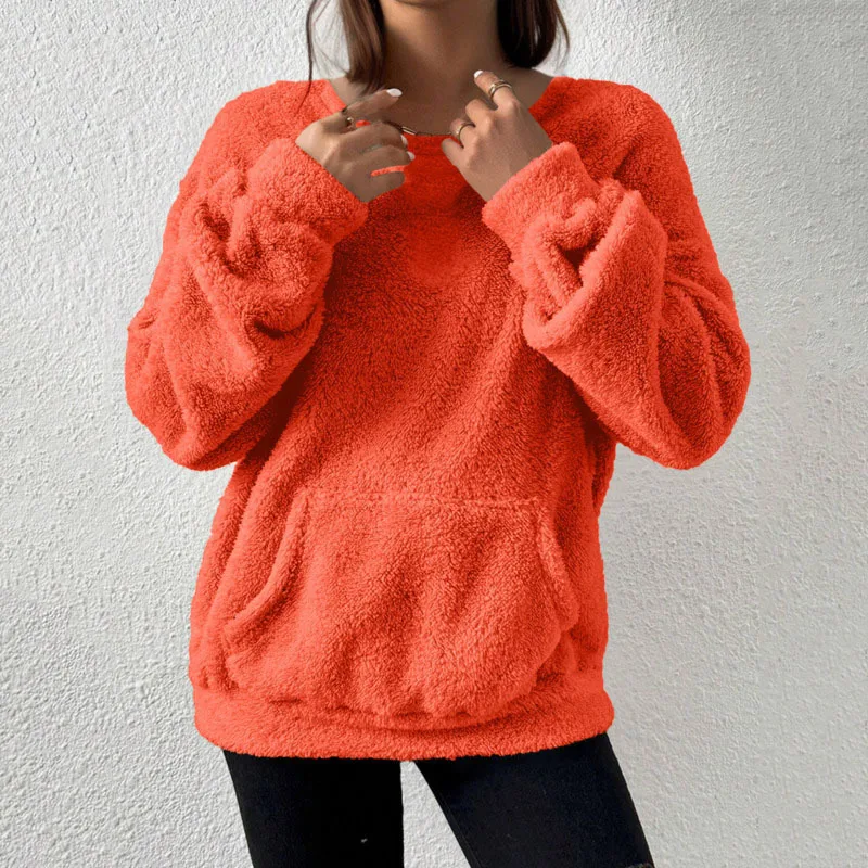 HKSH 2025 الخريف الشتاء جديد المرأة البلوز س الرقبة طويلة الأكمام جيب بلون أنيقة عارضة الأزياء تنوعا قمم HK12474