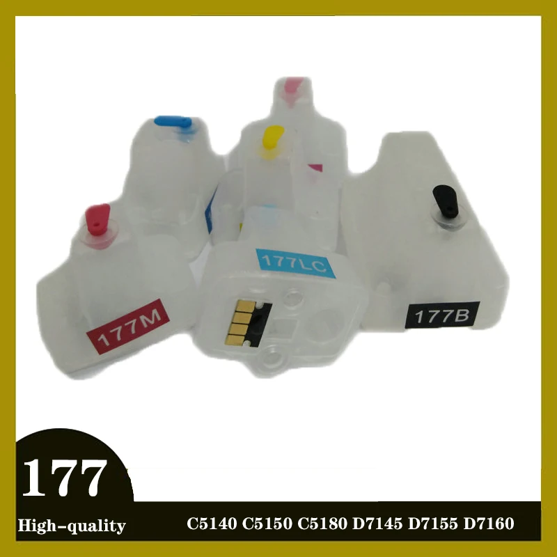 For HP 177 Refillable Ink Cartridge Replacement for HP177 Photosmart C5100 C5140 C5183 C6270 C6280 C6180 3110 3210 Printer