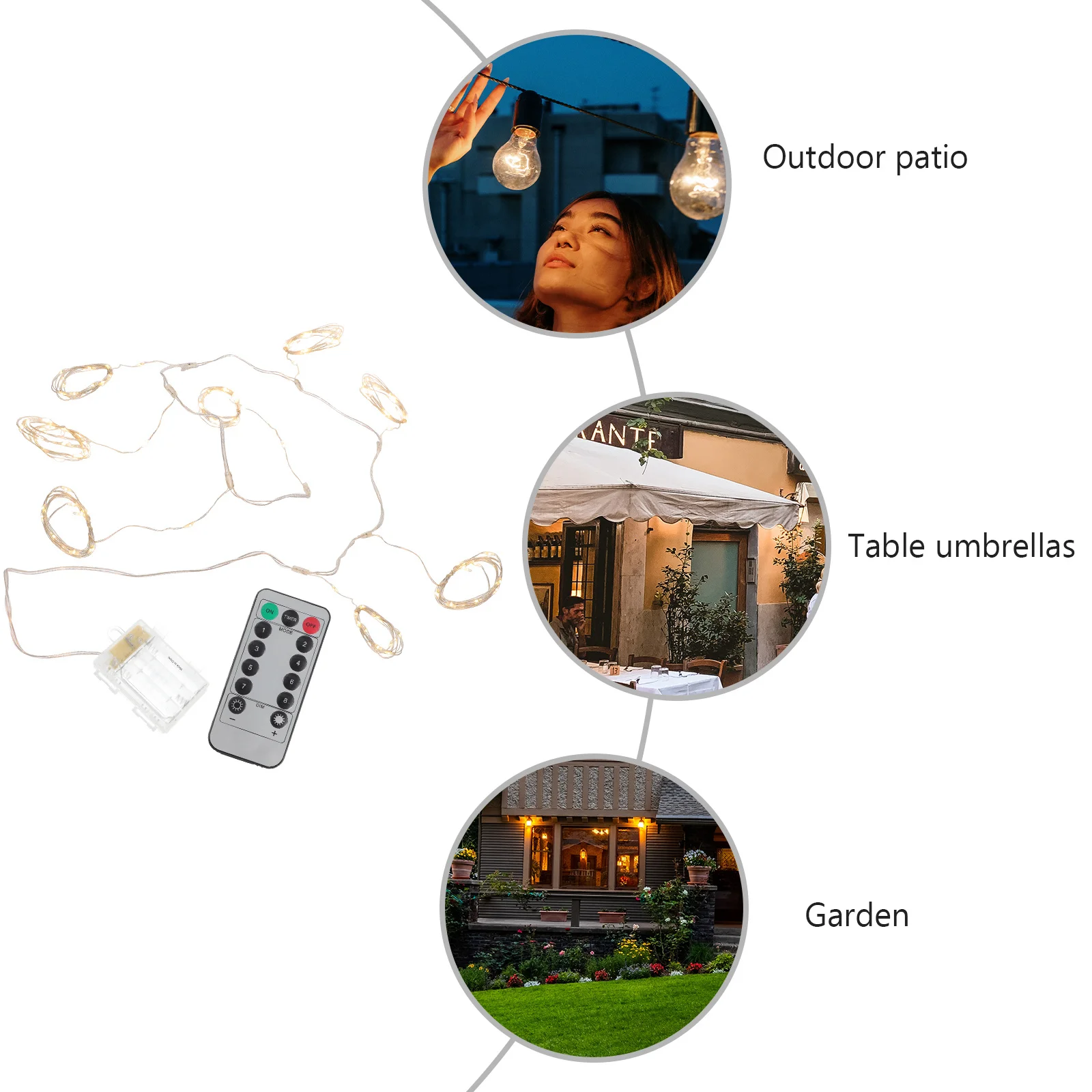 

1Set Waterproof Tent LED String Lights Outdoor Patio Umbrella Decorative Hanging Lighting for Yard Garden Bar Hotel Camping