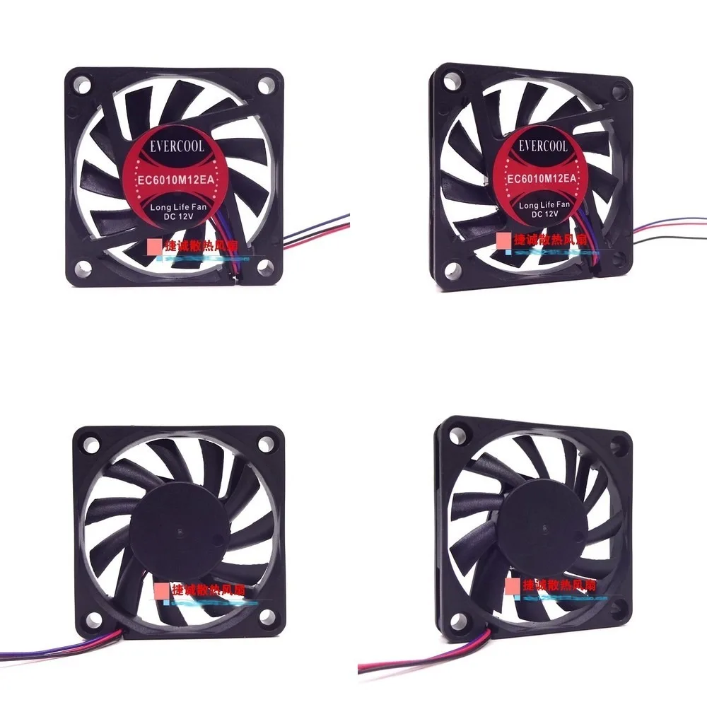 

For EVERCOOL EC6010M12EA 12V 6010 6CM 3-wire Dual Ball Case Cooling Fan