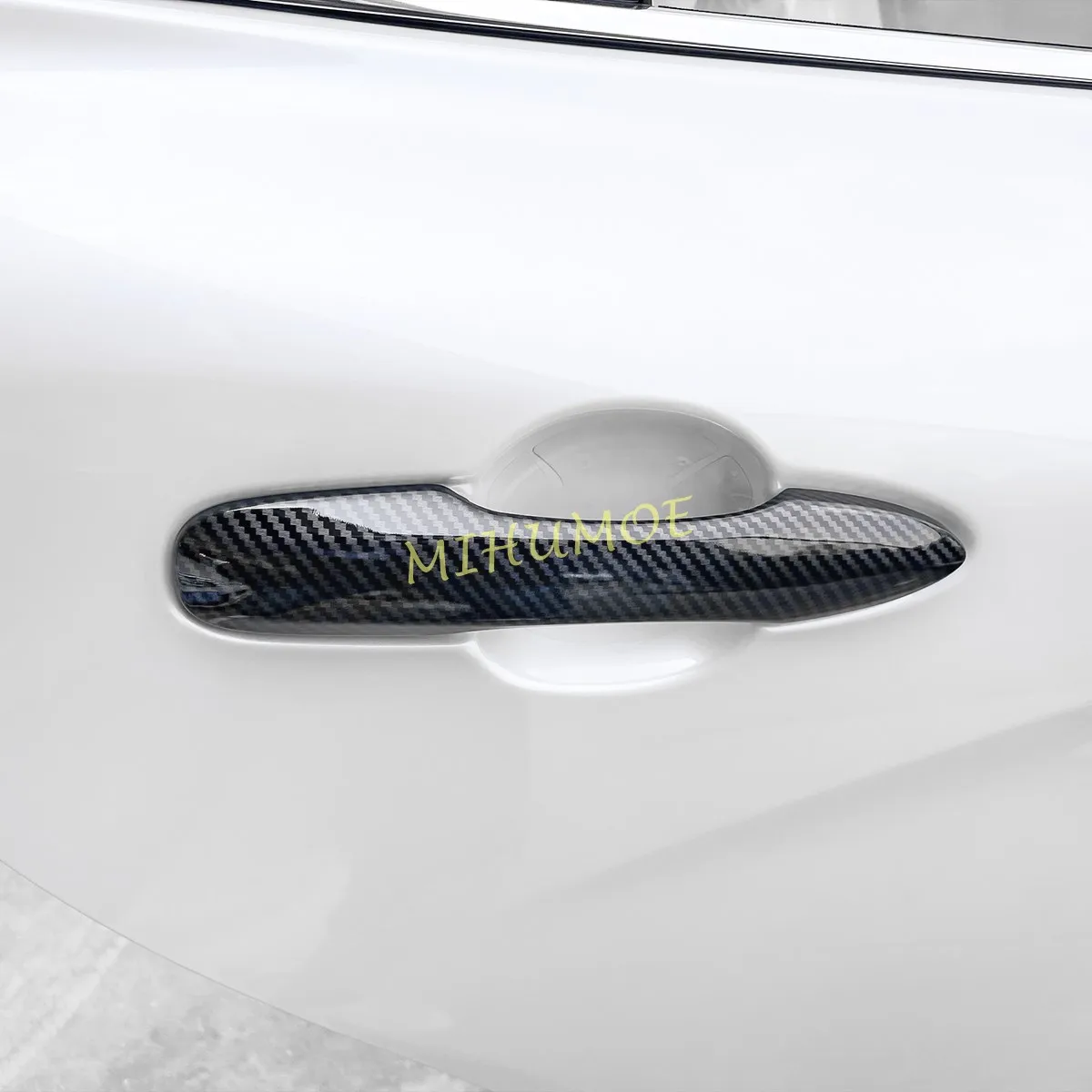 Carbon Fiber Look Car Outer Door Handle Cover Trims For Toyota Corolla / Corolla Cross BZ4X Subaru Solterra Suzuki Swace 2022+