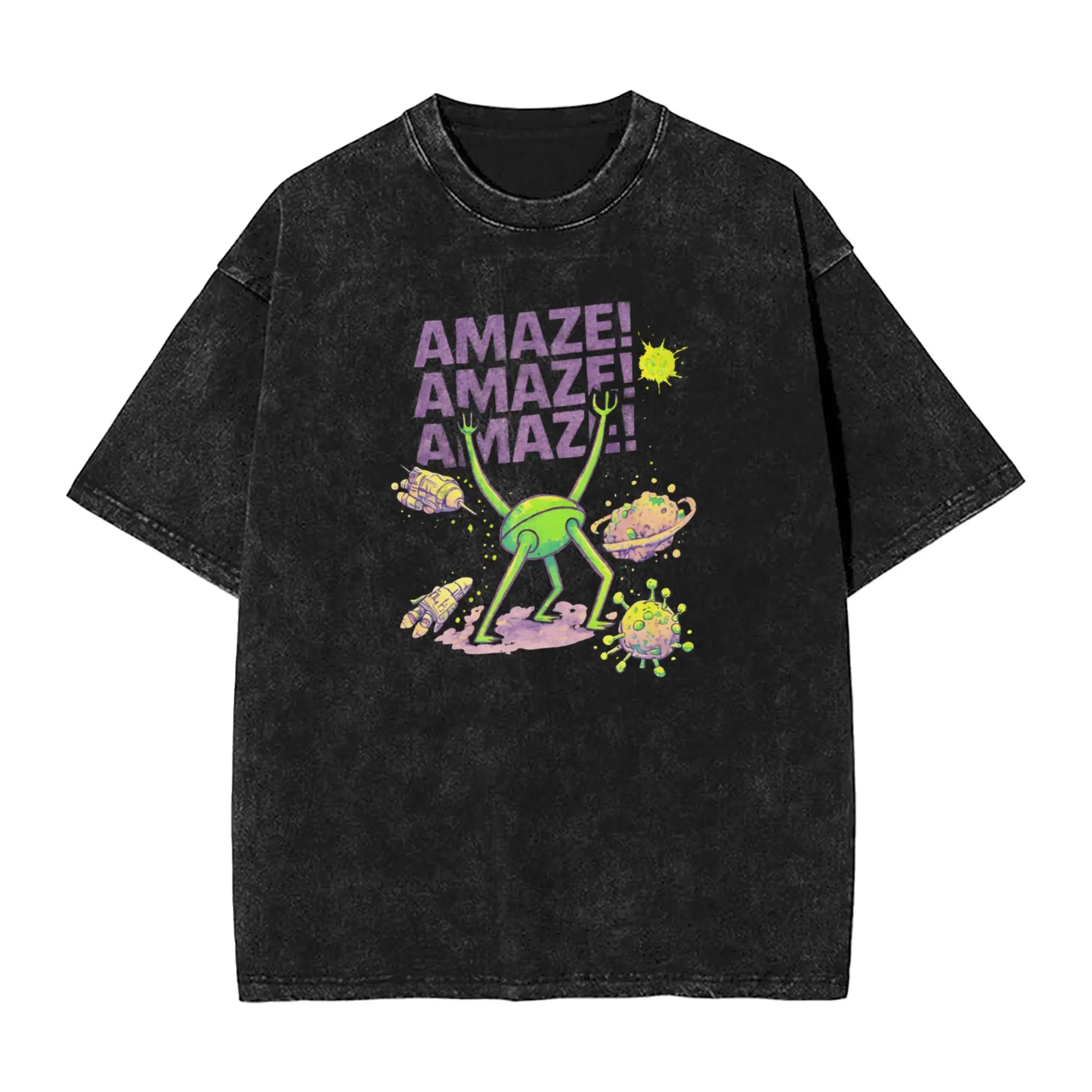 Camiseta Streetwear Lavada P-Project H-Hail M-Mary Amaze, Camisetas Sencillas Hipster para Hombre, Camisetas con Estampado Divertido Y2K para Verano