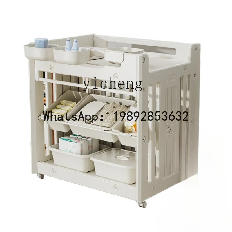 AH طاولة تغيير الحفاضات الرضع طاولة رعاية الطفل رف الطفل صندوق تخزين متعدد الوظائف سرير المحمول #2