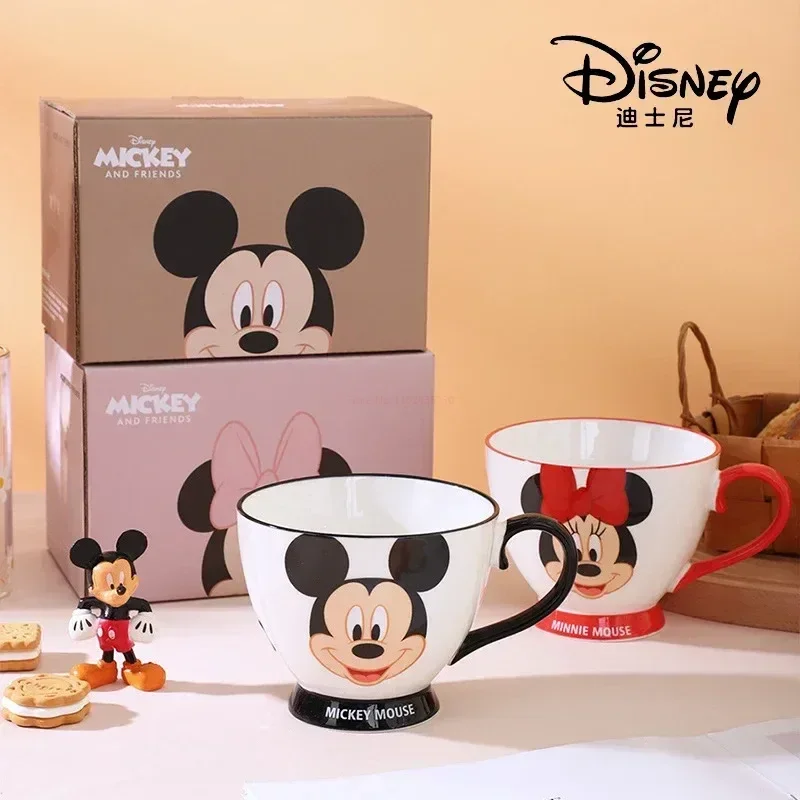 

450-500 мл стаканчик для завтрака из мультфильма Disney, Микки Маус, Подарочная коробка, керамическая кружка, мультяшный аниме, Милая Детская домашняя молочная чашка, подарок