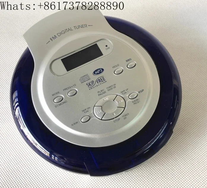 Portable CD player walkman bass boost system high quality music shockproof MP3 format discs LCD display 3.5mm audio interface