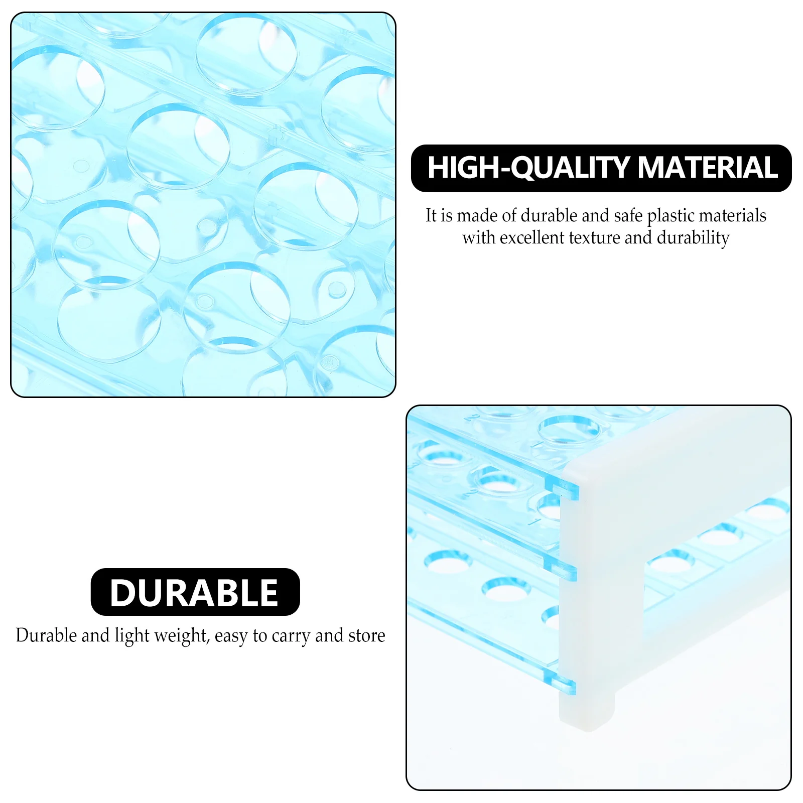 

50 Holes Test Tube Holder Detachable Plastic Rack Laboratory Tube Stand for Scientific and Industrial Use