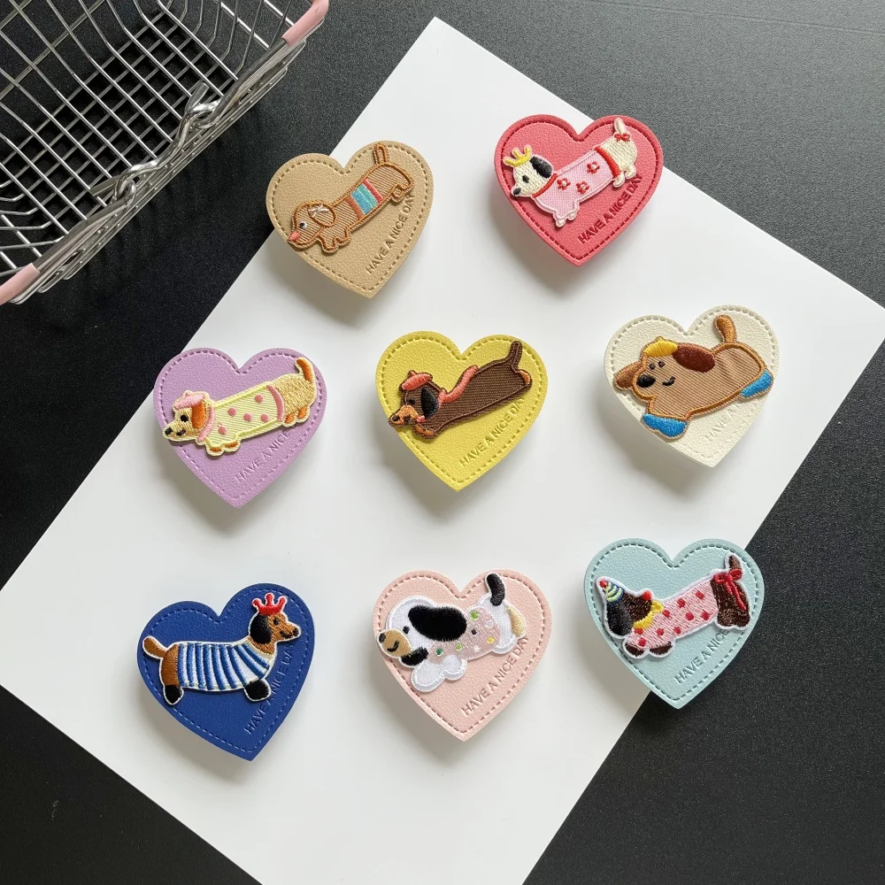 

Кожаный кронштейн для подушки безопасности для мобильного телефона в форме щенка в корейском стиле Ins, клейкий расширяемый держатель для телефона