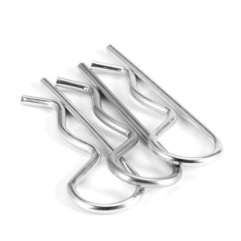 1-20 pz 304 In Acciaio Inox Tipo R Coppiglia A Molla Pin M1.2 M1.5 M1.8 M2 M2.5 M3 M3.5 M4 M5 M6 Forma D'onda Split Clip Morsetto Spille