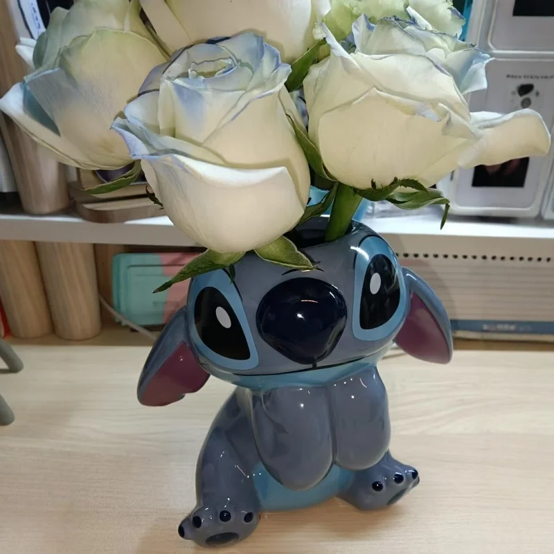 

Cartoon Stitch Vase Decoration Living Room Flower Arrangement Anime Themed Office Desk Top Stitch Ornament Gift Hot Selling