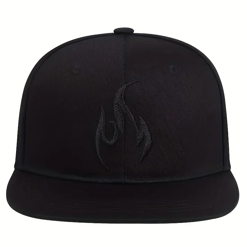 Unisex Flame Embroidery Hip-hop Hats Spring Autumn Outdoor Adjustable Casual Baseball Caps Trucker Caps Sunscreen Hat