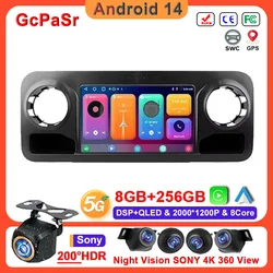 Android 14 For Mercedes-Benz Sprinter 907 910 2018 + Radio samochodowe odtwarzacz samochodowy multimedialne nawigacja WiFi GPS