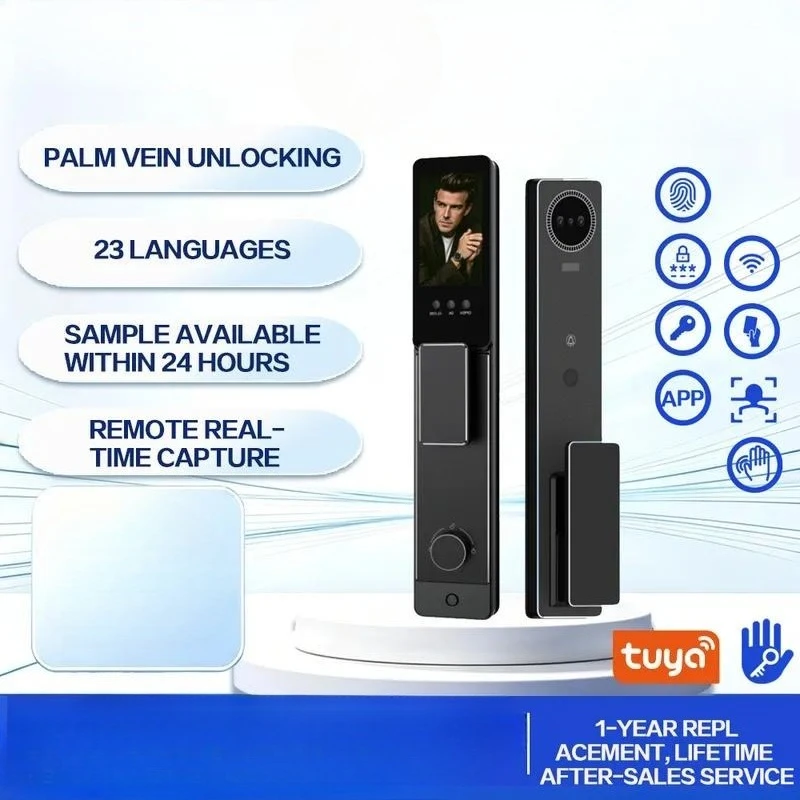 Tuya Smart Password Door Lock 3D Face Recognition Fingerprint Electronic Lock with Cat Eye Visual Remote Control Intelligent