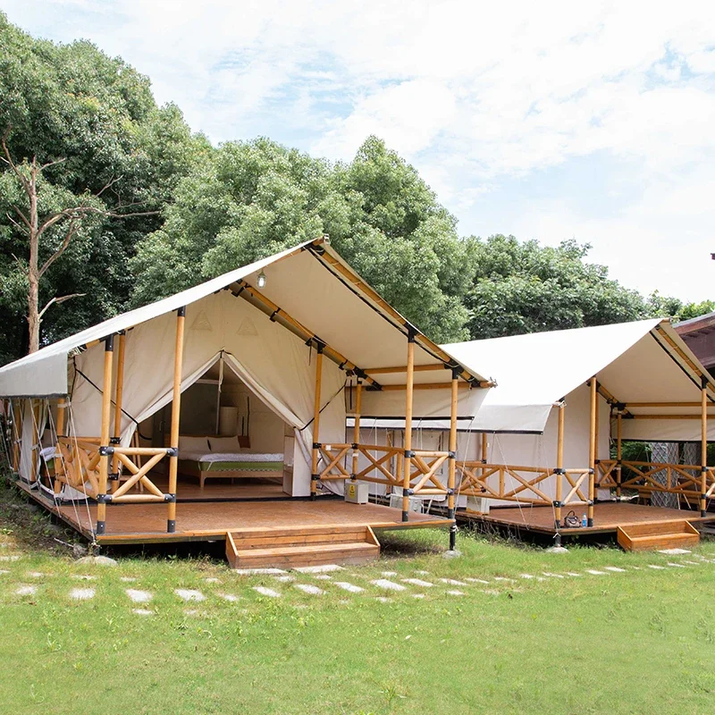 czterosezonowy namiot ślubny na świeżym powietrzu Przyjęcia weselne Imprezy namiot safari luksusowe płótno Resort glamping