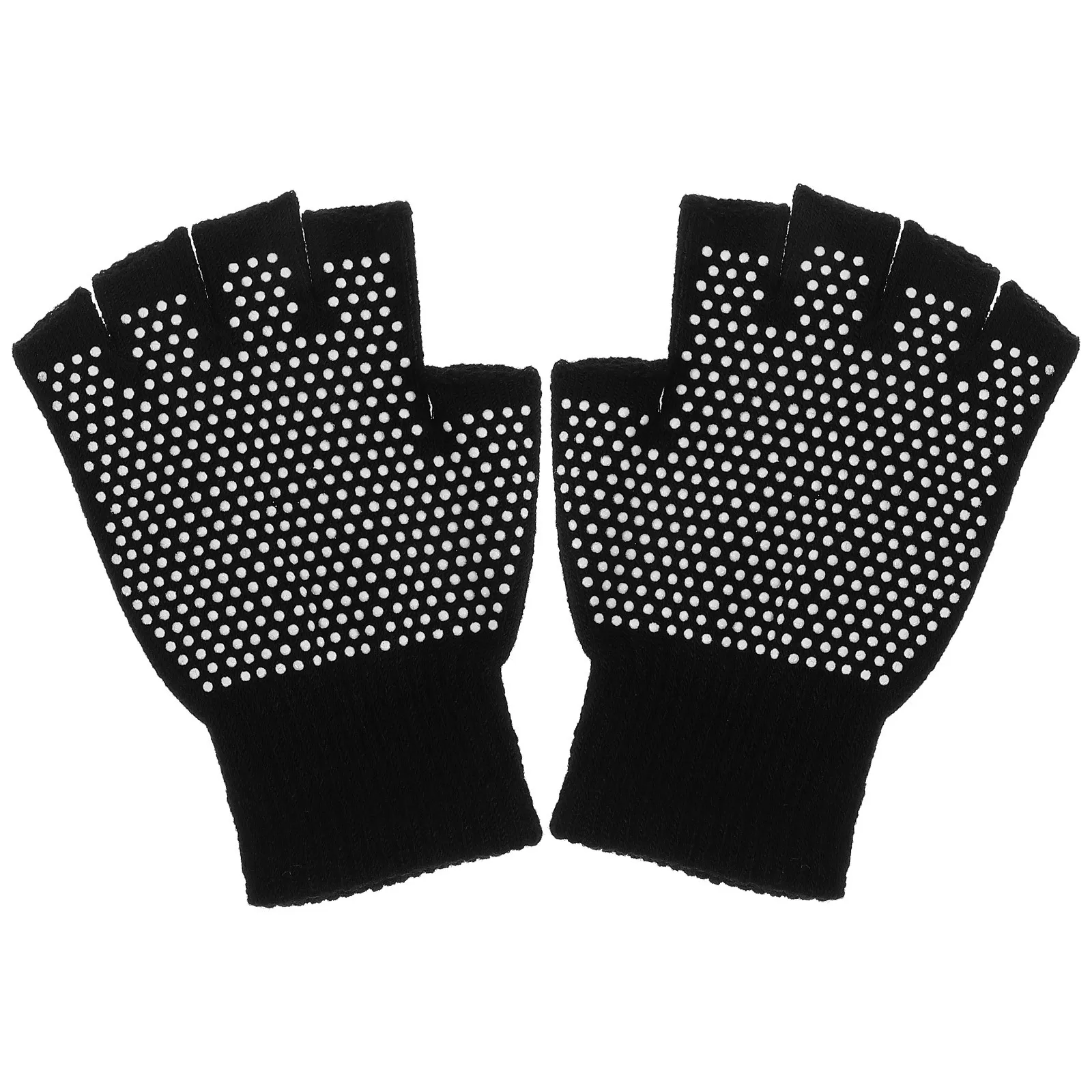 

Non-Slip Workout Half Finger Cotton Knitted Fingerless Machine Comfortable For Yoga Sports Black Breathable Soft Gym Fitness