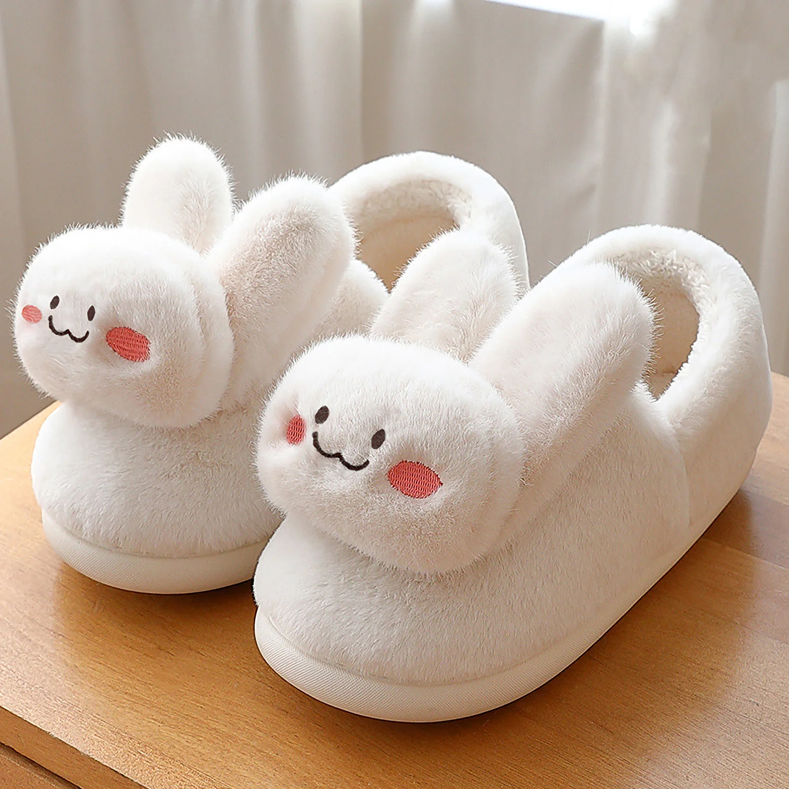 

Girls Bunny Slippers Rabbit Slip On Shoes Women Plush House Slippers Fluffy Winter Slippers Fuzzy Warm Shoe for Indoor