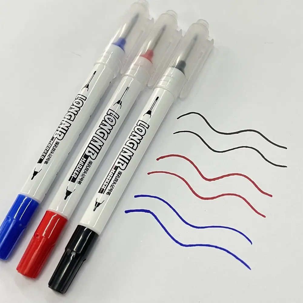 10 قطعة/المجموعة/المجموعة الحبر القائم على الزيت أقلام خطاط (ماركر) طويلة الرأس 20 مللي متر ثقب عميق طرف مزدوج علامات ثقب عميق متعددة الأغراض مقاوم للماء
