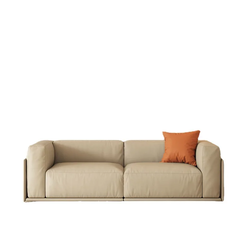 

Nordic light luxury minimalist modern small apartment Italian living room double triple technology cloth art square sofa