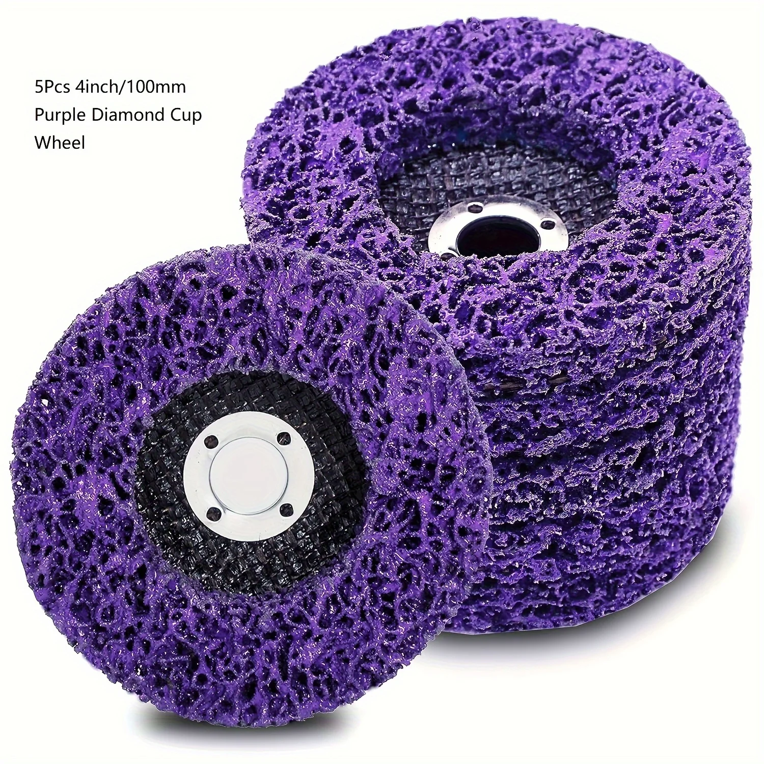 

5Pcs Heavy-Duty 100mm Abrasive Poly Strip Discs Durable PVC/Diamond Construction Durable Abrasive Discs Abrasive Wheels