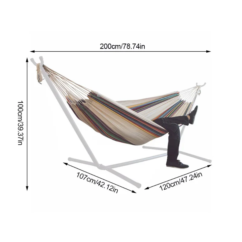 Portable Hammock Camping Thicken Swinging Chair Outdoor Hanging Bed Canvas Rocking Chair Not With Hammock Stand