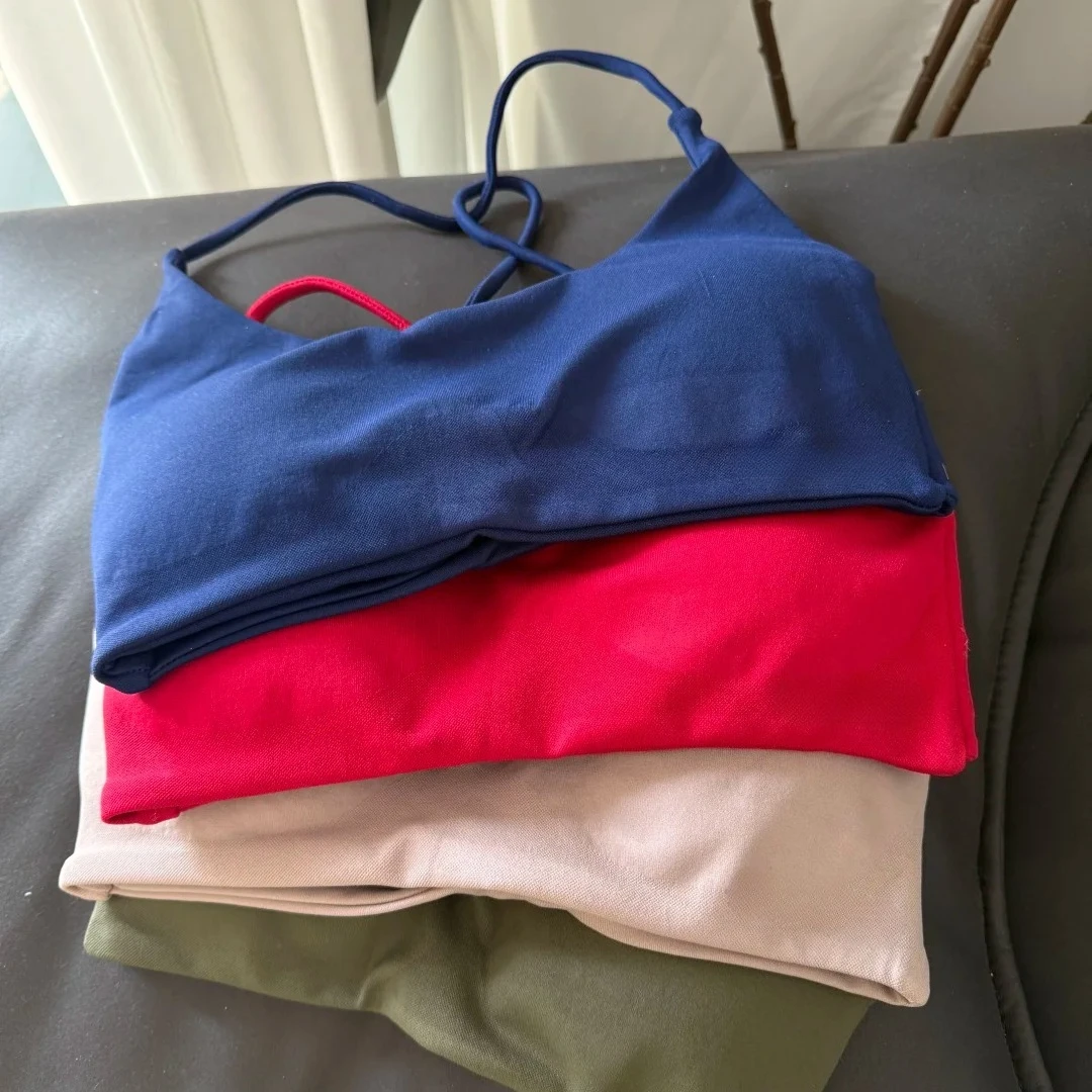 

Mileegirl Twist Back Hem Женские бюстгальтеры для йоги со съемными подушечками Холтер Спортивный укороченный топ Красота спины Тренажерный зал Фитнес Топы Динамический тренировочный бюстгальтер