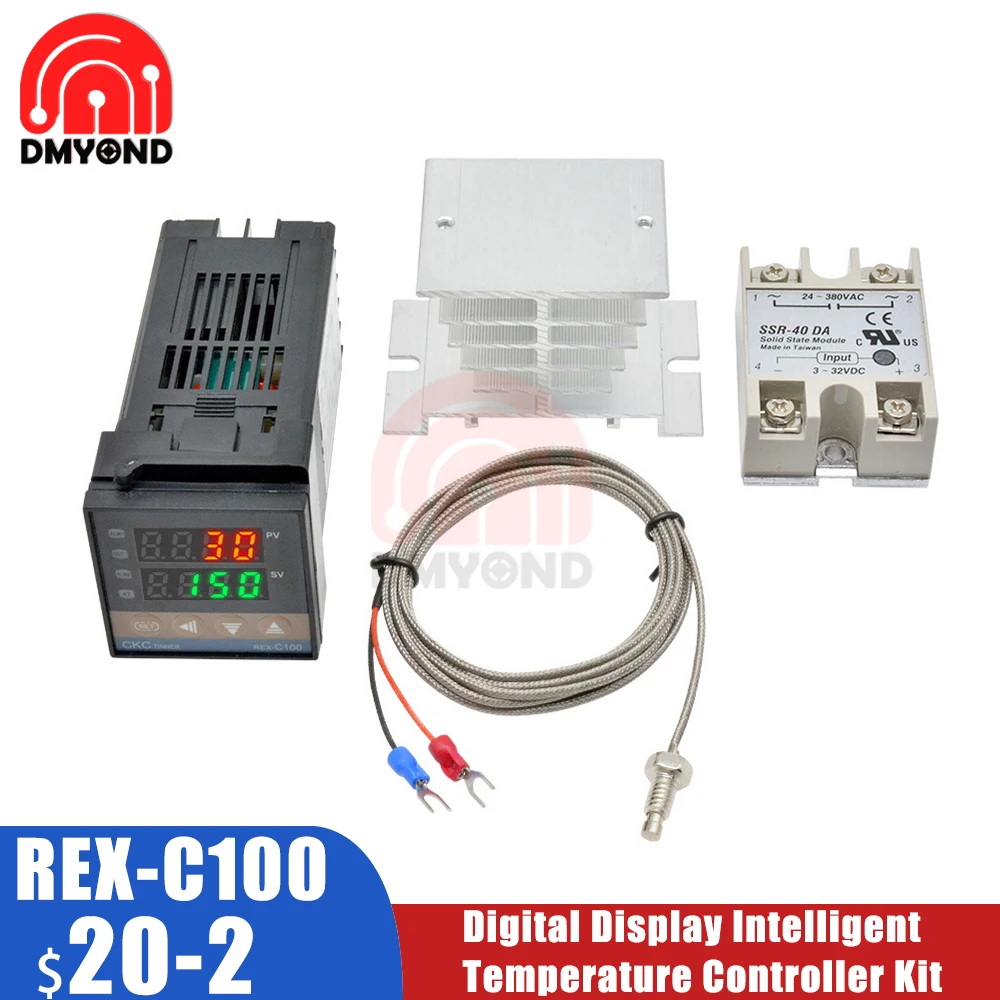 

REX-C100 Kit Multiple Input Digital Display thermostat SSR/Relay Output for Oven/industry PID Intelligent Temperature Controller