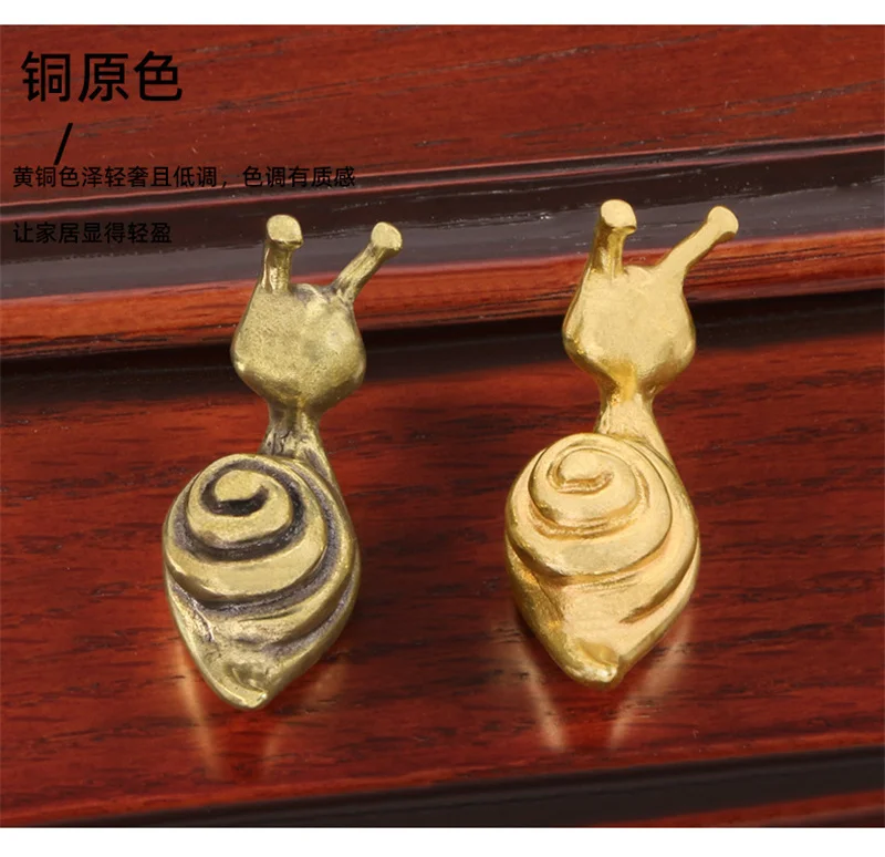 Creative Snail Shape Pull Handles Brass Insects Cabinet Door Wardrobe Cupbaord Handles Single Hole Drawer Knob Furniture Pulls