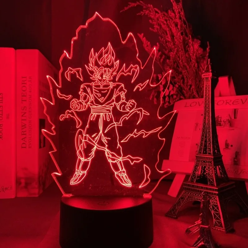 Dragon Ball Goku Nightlight Ornaments Anime Vegeta Acrylic Lighting Board LED Creativity Light-emitting Figures Toys Birthdays