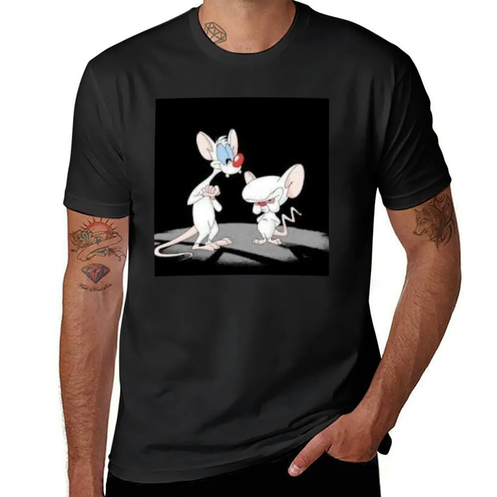 

Футболка Pinky and the Brain, подарки для парня, забавная рубашка, хлопковая одежда в стиле хиппи, футболка для мужчин