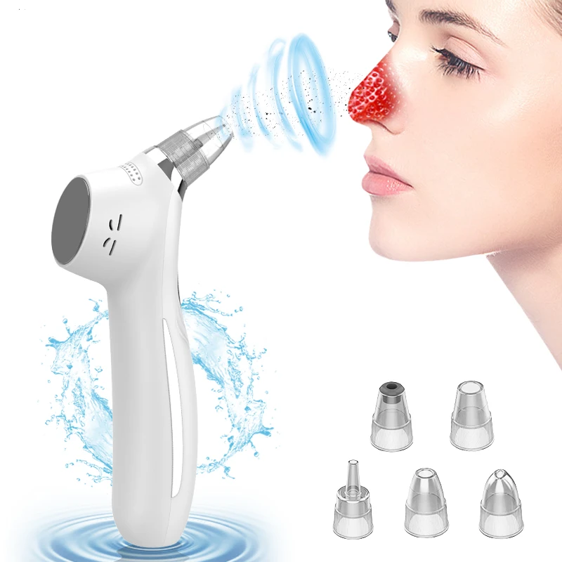 

VLVEE Blackhead Remover Pore Vacuum Rechargeable Facial Pore Cleaner 5 Probes Cold And Hot Compress Kit For Women and Men