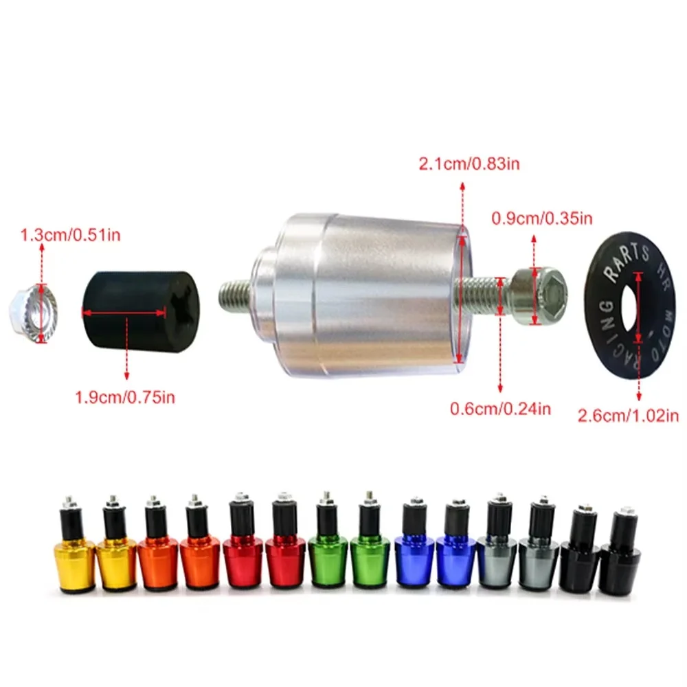 2pcs 7/8 CNC Aluminum Handlebar End Plugs Weights For Honda Yamaha Kawasaki Suzuki Universal Motorcycle Grips Cap Accessories image 6