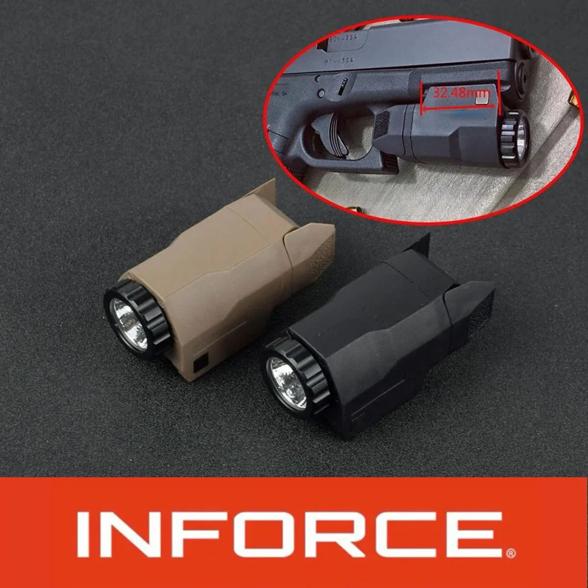 

Tactical Compact APL WML mini Glock Pistol Gun Light Constant/Momentary/Strobe Flashlight LED White Light For 20mm Pictinny Rail