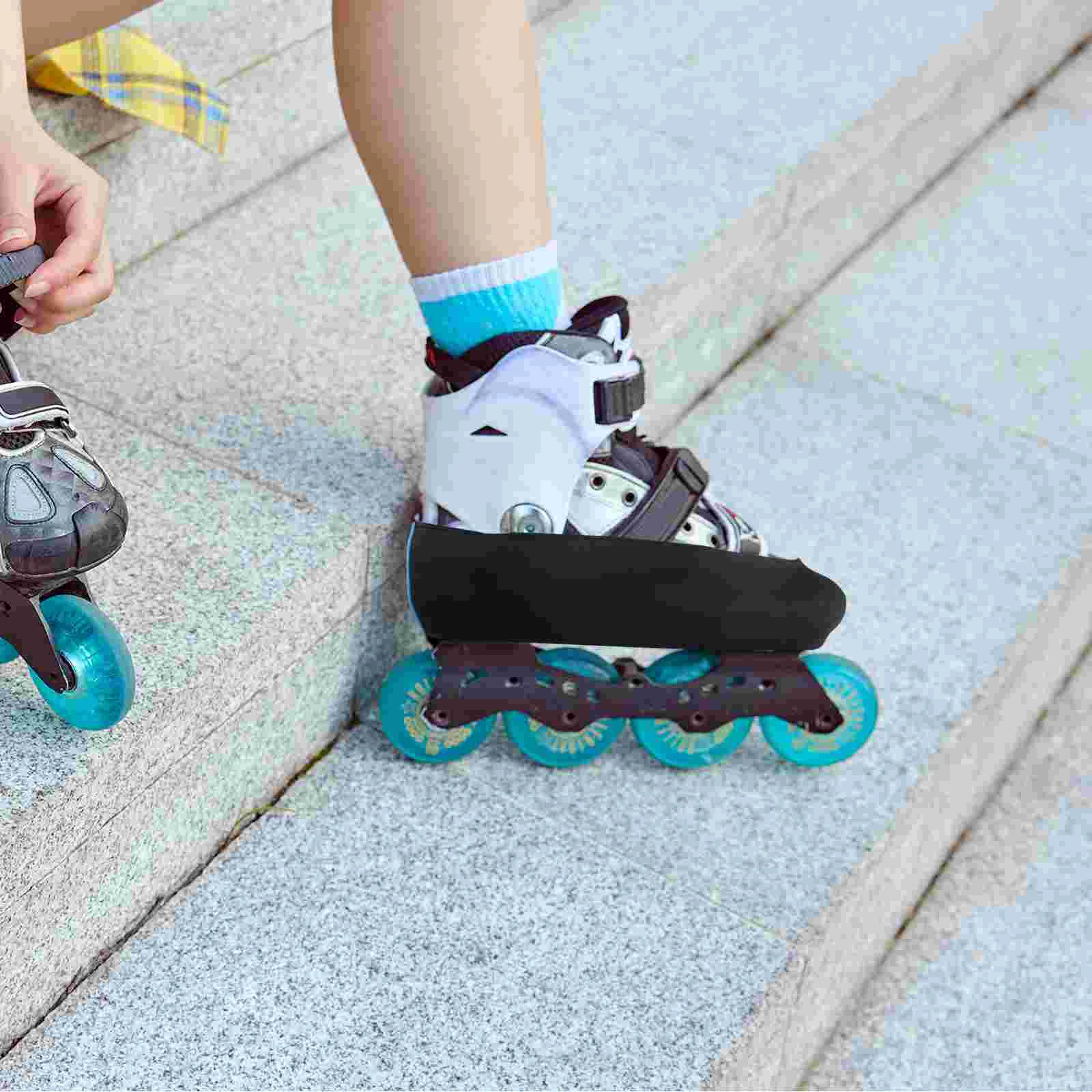 

2 Pcs Anti wear Skate Covers for Roller Ice Skates 34 38 Size Black Double Layer Protective Shoe Caps Elastic Boot Protectors