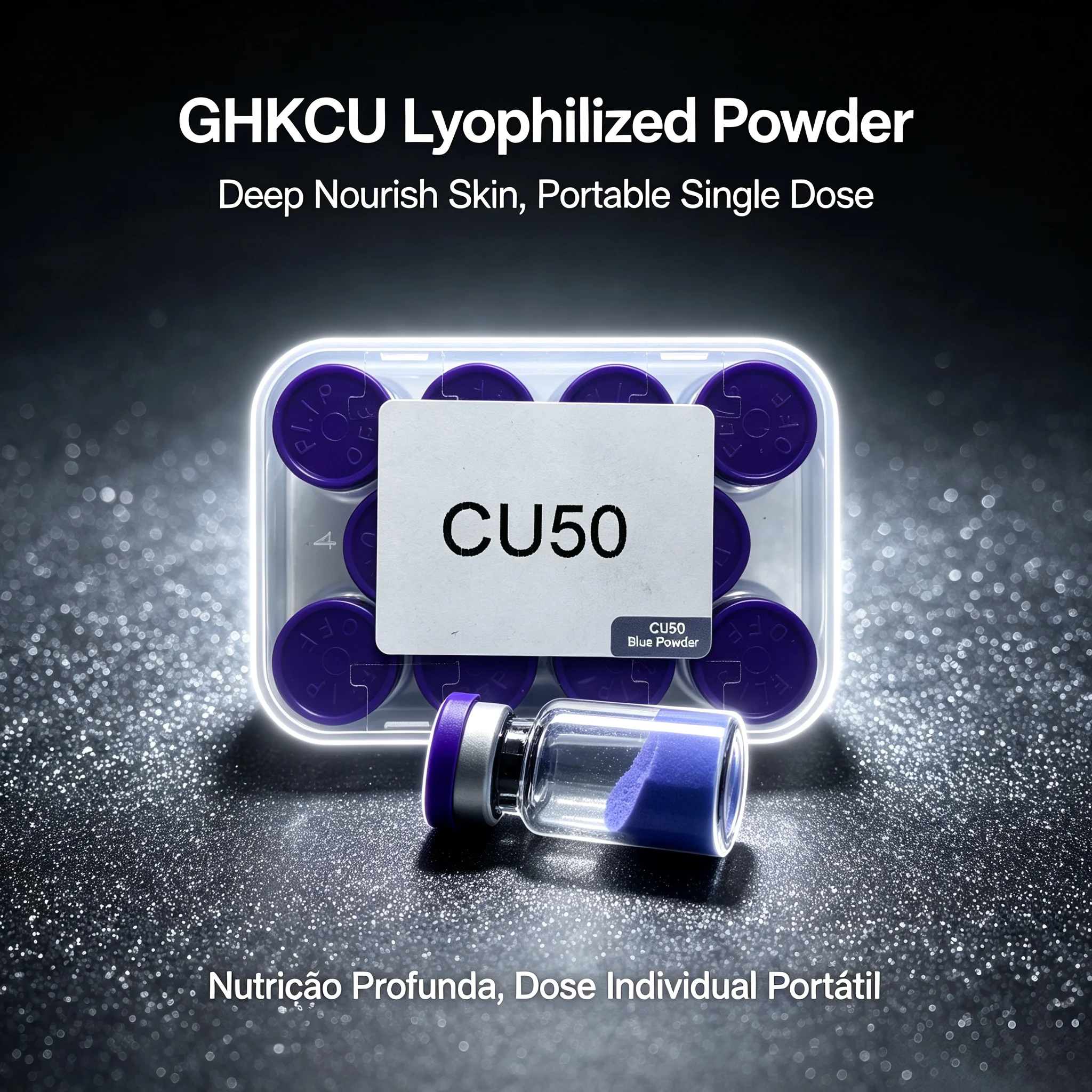 GHKCU Lyophilized Powder Vial Set,Hydrating Facial Essence,Freeze-Dried Powder,Random Cap Colors,Date Subject to Actual Goods