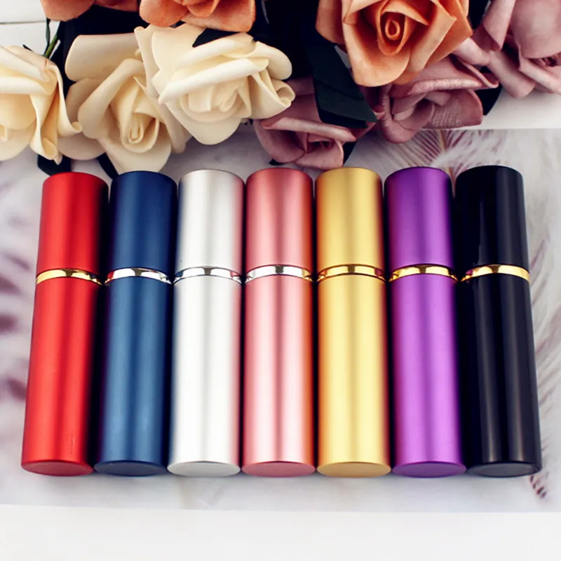 1PC Top Quality 5ML 10ML Aluminum Perfume Bottle Refillable Travel Perfume Atomizer Mini Glass Spray Bottle Empty